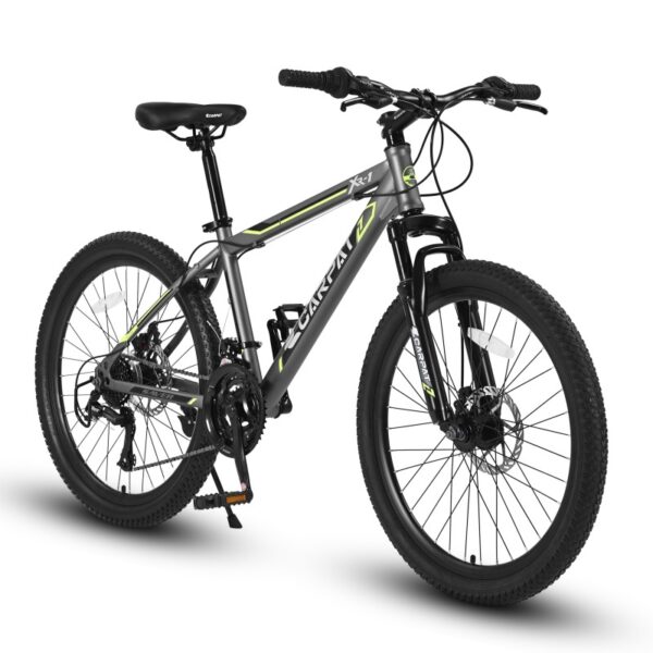 24" Kids Mountain Bike with 21-Speed Shimano and Dual Disc Brakes
