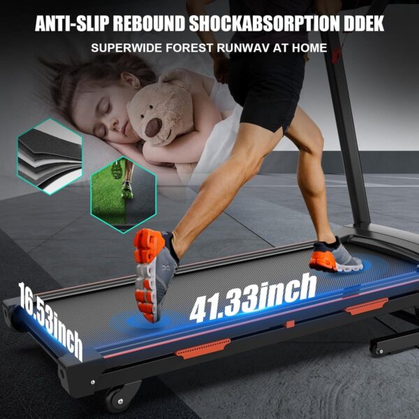 3.25HP Foldable Electric Treadmill with Auto Incline 400lbs Capacity