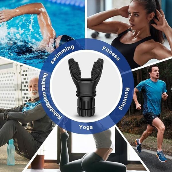 Breathing Trainer Mouthpiece for Lung Exercise and Fitness