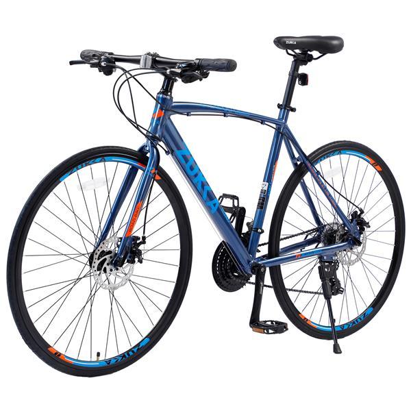 24-Speed 700C Hybrid Road Bike with Disc Brakes for Men and Women