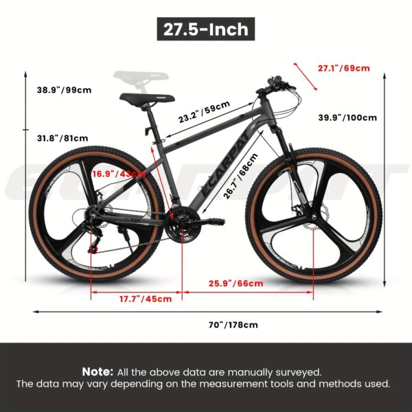 A27301M Ecarpat 27.5" Mountain Bike with 21-Speed and Dual Disc Brakes