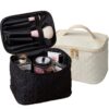 Umizolco Large Travel Makeup Bag Black White Portable Organizer