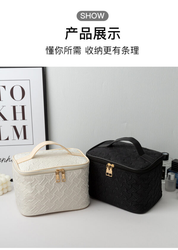 Umizolco Large Travel Makeup Bag Black White Portable Organizer