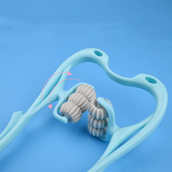 Manual Six-Wheel Neck Massager Roller for Pain Relief