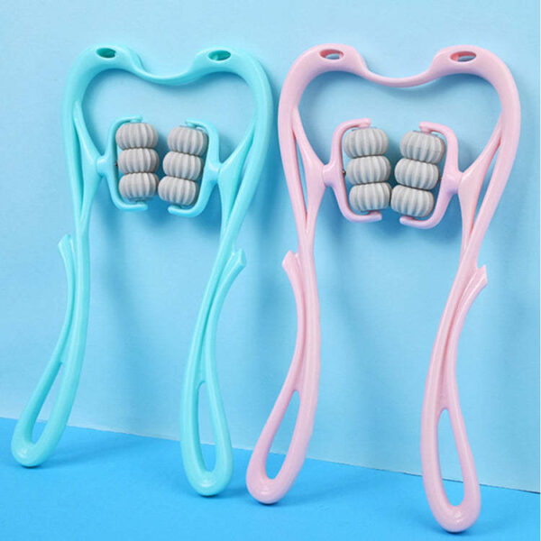 Manual Six-Wheel Neck Massager Roller for Pain Relief