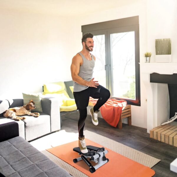 Mini Fitness Stepper with LCD and Resistance Bands 330lbs Max Load