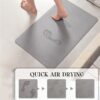Quick-Dry Diatomite Bath Mat with Clover Design 50x80cm