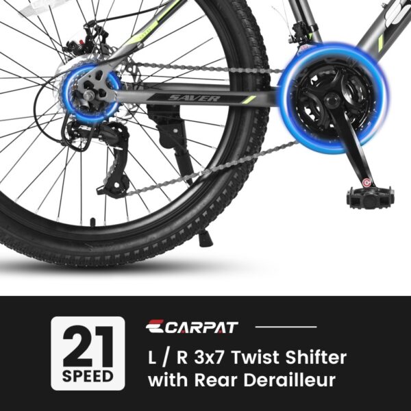 24" Kids Mountain Bike with 21-Speed Shimano and Dual Disc Brakes