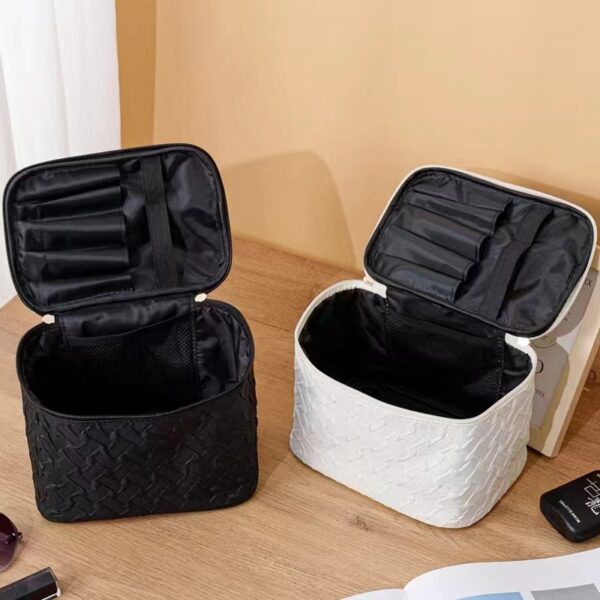 Umizolco Large Travel Makeup Bag Black White Portable Organizer