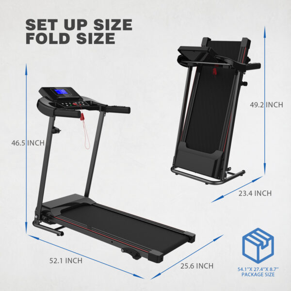 Foldable Electric Treadmill with Tilt and 12 Preset Programs