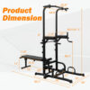 Power Tower Station with Bench and Chin-Up Bar Holder