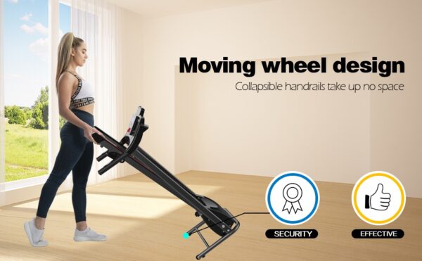 Foldable Electric Treadmill with Tilt and 12 Preset Programs