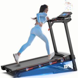 3.25HP Foldable Electric Treadmill with Auto Incline 400lbs Capacity