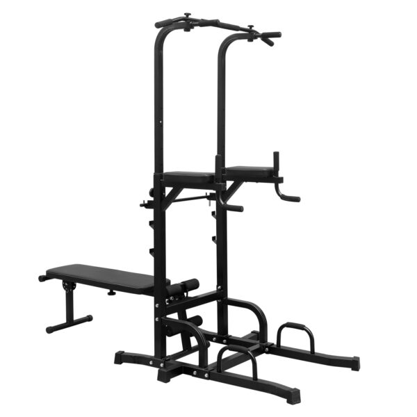 Power Tower Station with Bench and Chin-Up Bar Holder