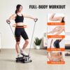 Stair Stepper For Exercise At Home - Hydraulic Mini Stepper With Resistance Band