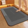 Quick-Dry Diatomite Bath Mat with Clover Design 50x80cm
