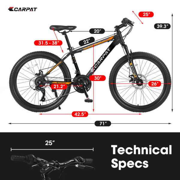 S26102 26" Mountain Bike with 21-Speed Shimano and Disc Brakes