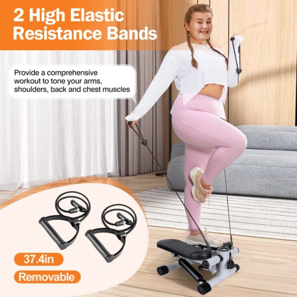 Mini Fitness Stepper with LCD and Resistance Bands 330lbs Max Load