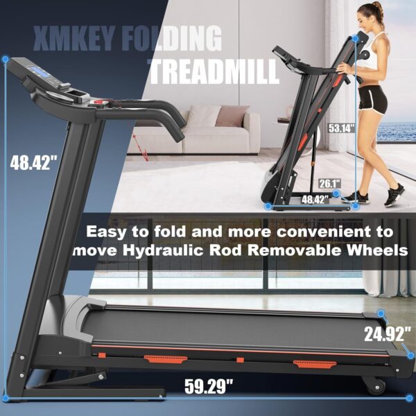 3.25HP Foldable Electric Treadmill with Auto Incline 400lbs Capacity