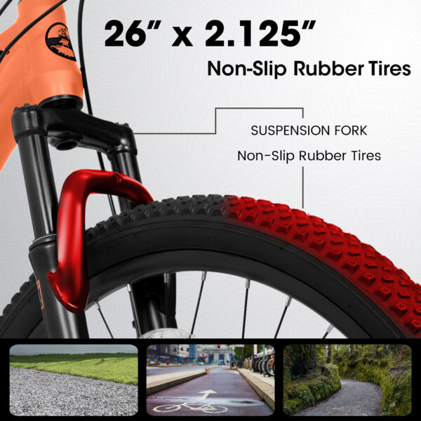 A26322 26" Aluminum Mountain Bike with 21-Speed and Shock Fork