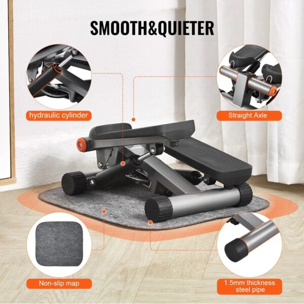 Stair Stepper For Exercise At Home - Hydraulic Mini Stepper With Resistance Band
