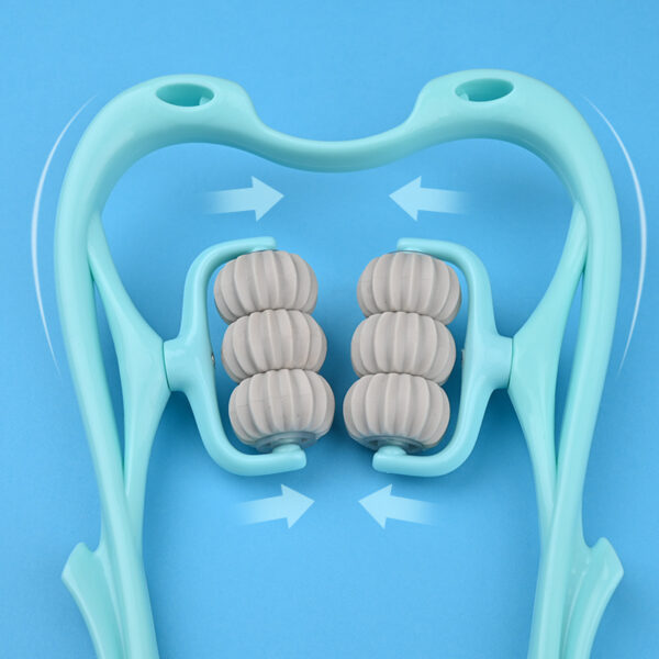 Manual Six-Wheel Neck Massager Roller for Pain Relief
