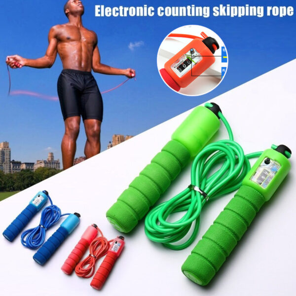 Adjustable Skipping Rope with Counter – Wear-Resistant Foam Handle for Fitness Training