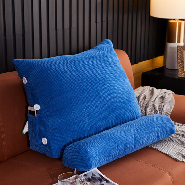 Lumbar Support Backrest Pillow – Bedside & Sofa Cushion for Waist Support