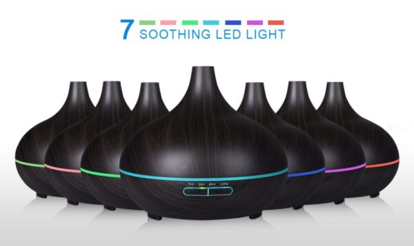 Wood Grain Aromatherapy Lamp – Remote Control Home Diffuser & Light