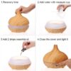Wood Grain Aromatherapy Lamp – Remote Control Home Diffuser & Light