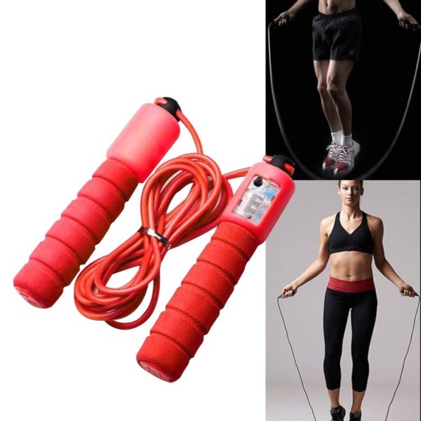 Adjustable Skipping Rope with Counter – Wear-Resistant Foam Handle for Fitness Training
