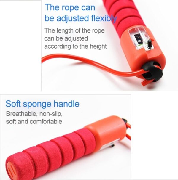 Adjustable Skipping Rope with Counter – Wear-Resistant Foam Handle for Fitness Training
