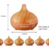 Wood Grain Aromatherapy Lamp – Remote Control Home Diffuser & Light