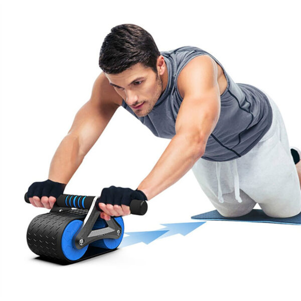 Double Wheel Ab Roller with Automatic Rebound – Core Trainer for Home & Gym Workout