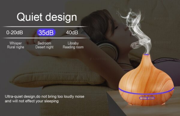 Wood Grain Aromatherapy Lamp – Remote Control Home Diffuser & Light