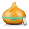 Wood Grain Aromatherapy Lamp – Remote Control Home Diffuser & Light