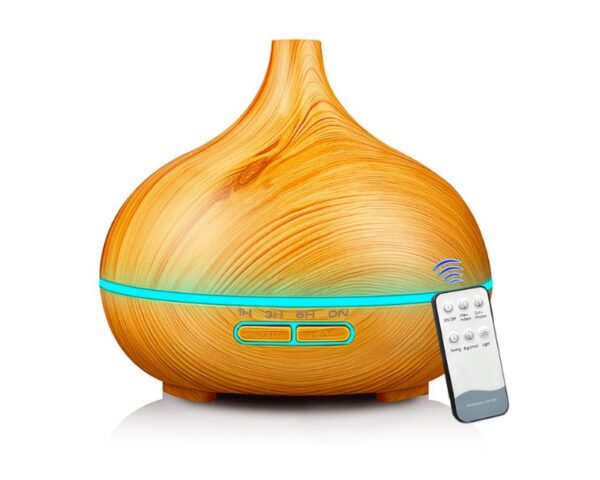 Wood Grain Aromatherapy Lamp – Remote Control Home Diffuser & Light