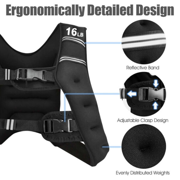 Training Weight Vest Workout Equipment With Adjustable Buckles And Mesh Bag
